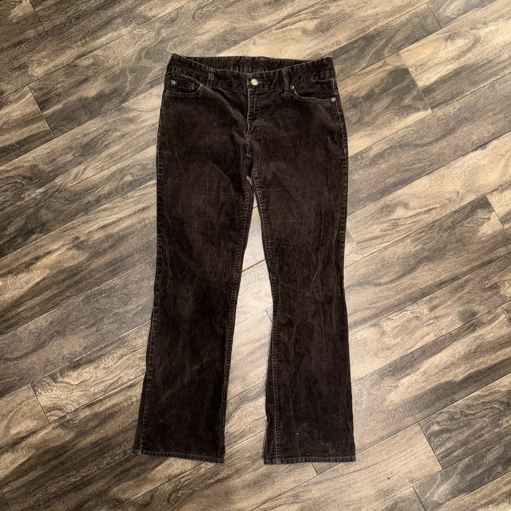 J.Crew Favorite Fit Mid-Rise Corduroy Boot Cut Pants Women's Size 8S Dark Brown